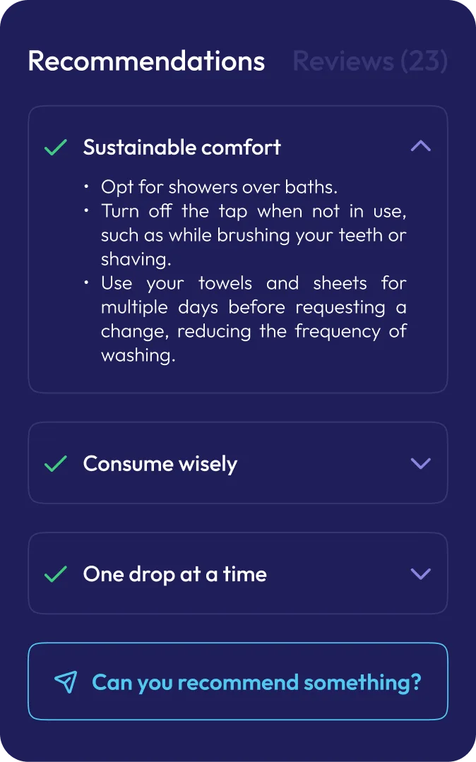 Official BlueGo recommendations screen